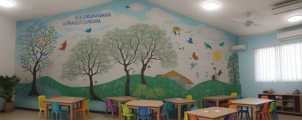 Imagem ilustrando o curso de psicopedagogia com foco em dificuldades de aprendizagem e inclusão, mostrando crianças e educadores.