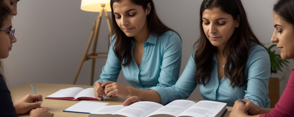 Imagem ilustrando a qualificação em serviços domésticos, com profissionais aprendendo sobre direitos trabalhistas e novas oportunidades de carreira.