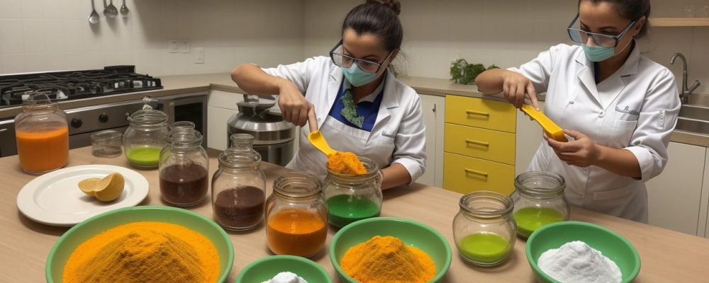 Representação visual da química aplicada em experimentos e no dia a dia, com foco em reações químicas e exemplos práticos.