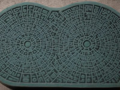 Ilustração de um cérebro com engrenagens representando o raciocínio lógico e a lógica matemática, com palavras-chave flutuando