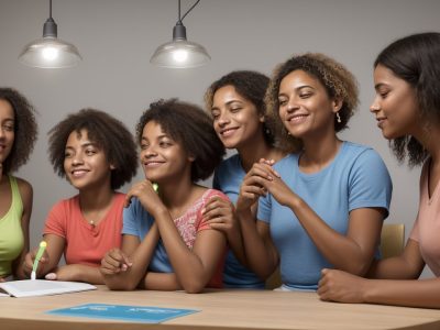 Imagem mostrando exercícios de raciocínio lógico, com pessoas estudando e resolvendo questões para concursos e desafios diários.