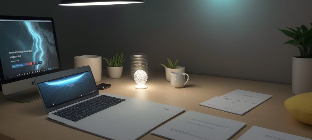 Raciocínio Lógico: Ferramenta Essencial no Serviço Público Servidores públicos utilizando raciocínio lógico para analisar dados e tomar decisões informadas, em ambiente de trabalho moderno, com foco em cursos online.