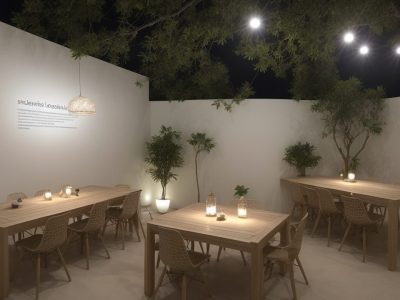 Representação visual de um centro de reabilitação visual com profissionais e pacientes interagindo, com foco em tipos de baixa visão e tratamentos.