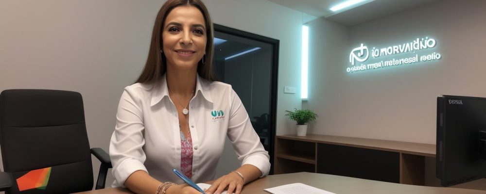 Imagem de um recepcionista sorrindo, representando o atendimento ao cliente e o profissionalismo no setor público, com foco nas habilidades necessárias para o sucesso.