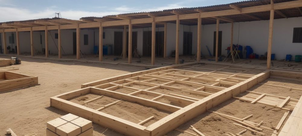 Imagem mostrando uma obra com materiais reciclados, representando a sustentabilidade na construção civil e o curso online de reciclagem de resíduos.