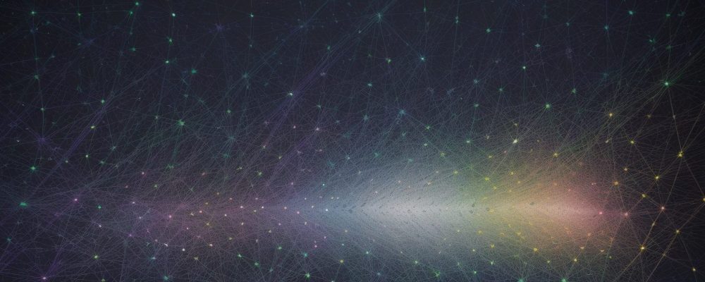 Ilustração de rede de computadores com diferentes topologias, representando a conexão e troca de informações, mostrando protocolos de rede.