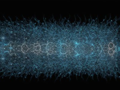Ilustração de uma rede de computadores interligada, representando a infraestrutura de rede e a sua importância na gestão pública moderna.