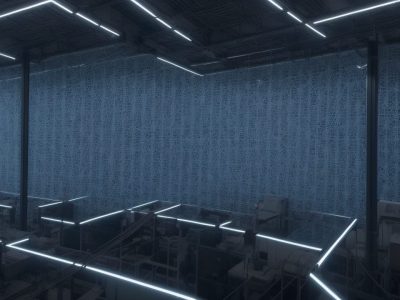 Visão geral de uma infraestrutura de rede moderna, com servidores, cabos e dispositivos conectados, representando a importância das redes de computadores.