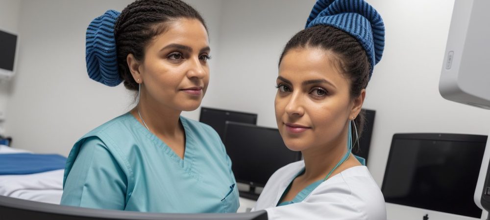 Profissional de enfermagem analisa prontuário, focando em comunicação e registro para otimizar o cuidado ao paciente.