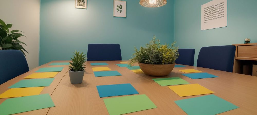 Imagem mostrando um grupo de pessoas em um ambiente de trabalho colaborativo, com foco em relações humanas e empatia