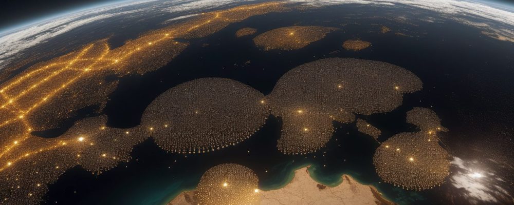 Imagem ilustrando o conceito de relações internacionais, com diplomacia e organizações globais construindo pontes para um futuro de cooperação.