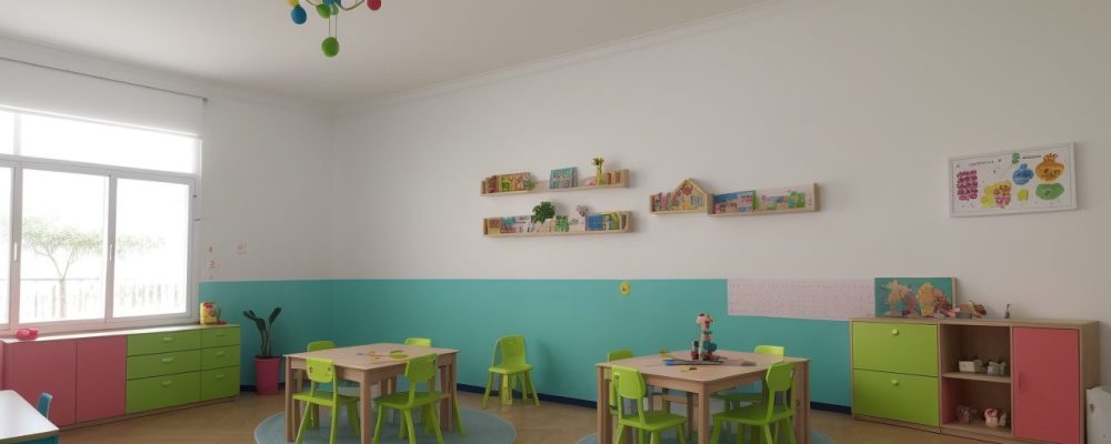 Crianças em sala de aula, educadora escrevendo relatório descritivo, mostrando o processo de avaliação descritiva do aluno na educação infantil.