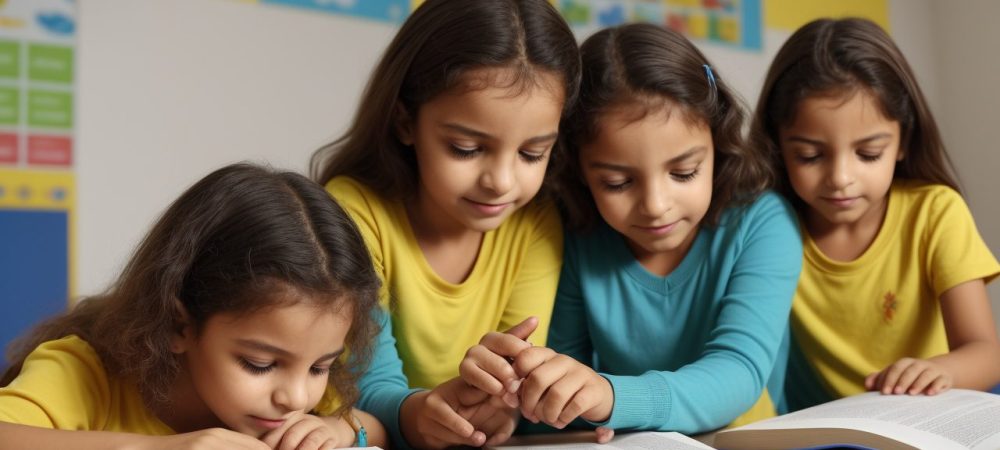 Relatório Descritivo: Ferramenta Essencial na Educação Infantil Professora e criança interagindo, com um relatório descritivo em primeiro plano, simbolizando a importância do relatório descritivo na educação infantil e o acompanhamento escolar.