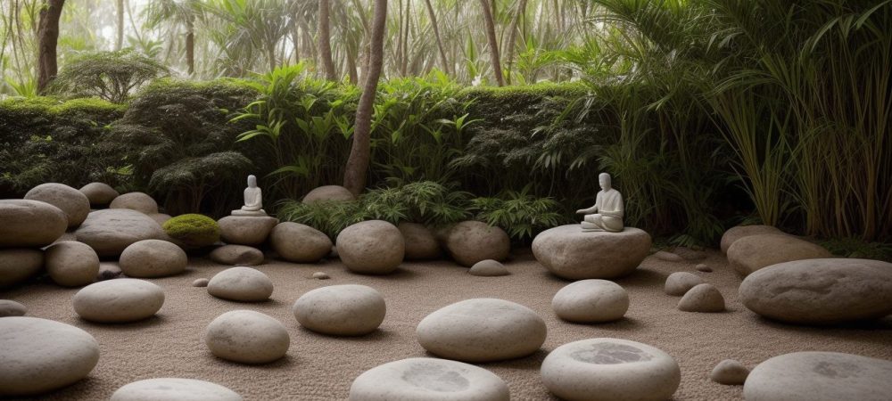 Imagem de uma pessoa meditando em um ambiente tranquilo, com elementos visuais que representam técnicas de relaxamento, como meditação e mindfulness, para aliviar a ansiedade e o estresse.