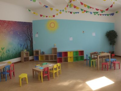 Crianças criando releituras de obras de arte em sala de aula, explorando cores e formas para expressar sua criatividade.