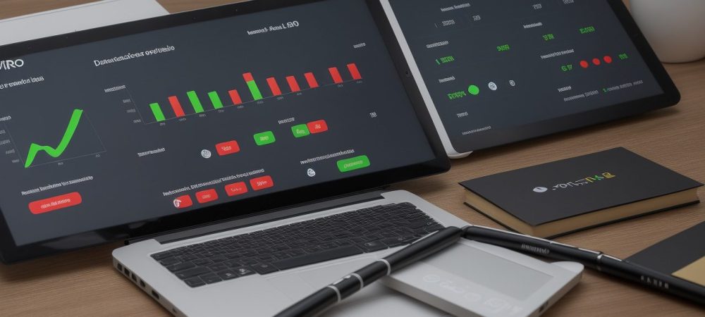 Um representante comercial apresentando um produto para um cliente em um ambiente de negócios moderno e profissional, simbolizando oportunidades de vendas e crescimento na carreira.