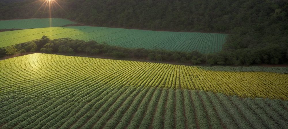 Agricultor irrigando plantação com água reutilizada, demonstrando práticas sustentáveis e benefícios do reuso de água na agricultura para um futuro mais verde.