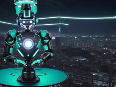 Robôs em ação no serviço público, com destaque para o curso de robótica industrial e seus benefícios para servidores.