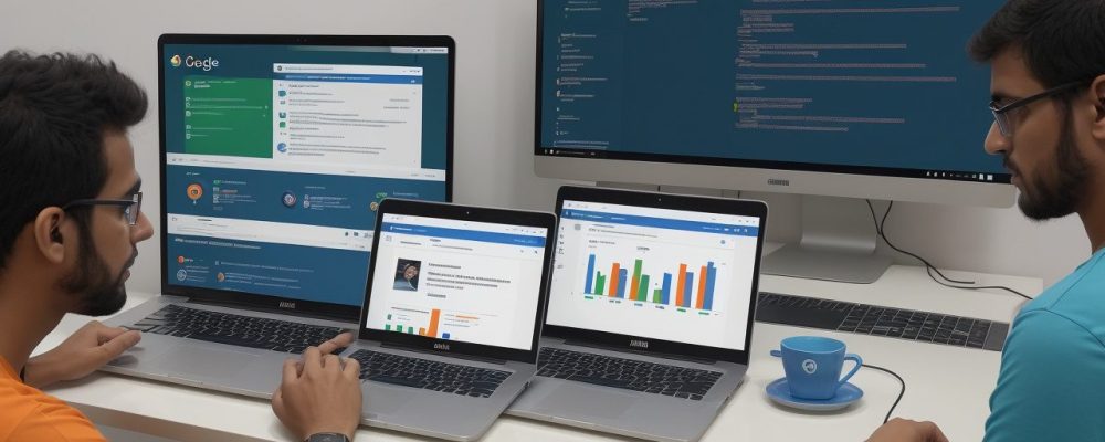 Interface de curso SEO online para programadores, com ferramentas e códigos em destaque.