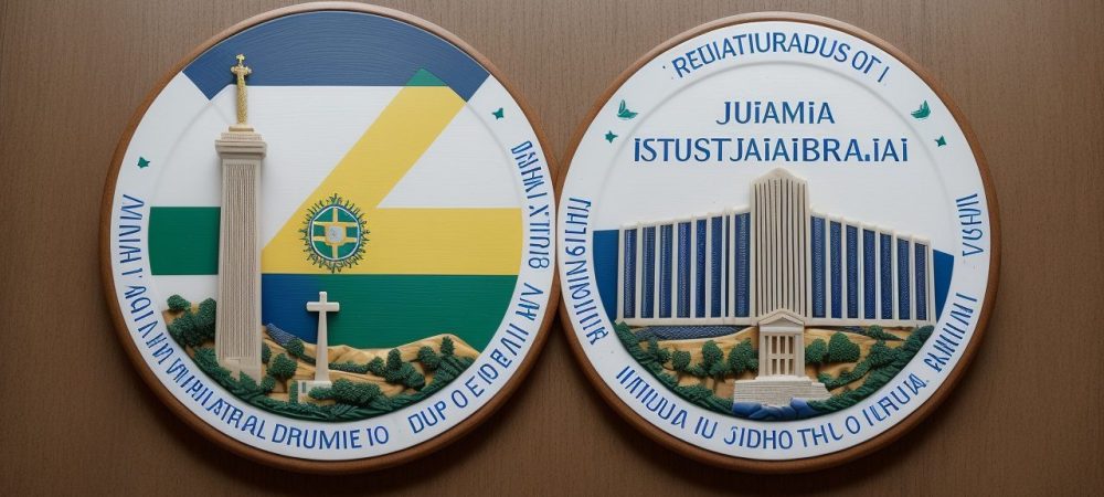 STJ em Ação: Tribunal e o Sistema Jurídico Brasileiro Representação visual do Superior Tribunal de Justiça (STJ) em ação, com foco em leis federais e justiça no Brasil, e pessoas envolvidas