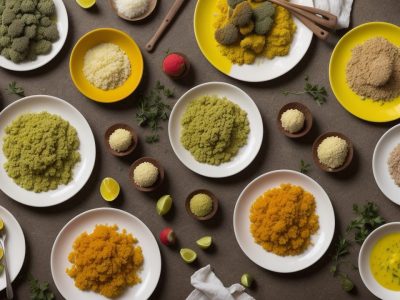 Pratos típicos da culinária quilombola, como moqueca e vatapá, em um ambiente que celebra a cultura afro-brasileira.