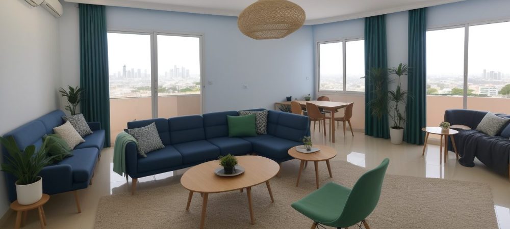 Uma secretária executiva sorrindo, em um ambiente de escritório moderno, com um laptop e documentos, simbolizando oportunidades de carreira e sucesso profissional.