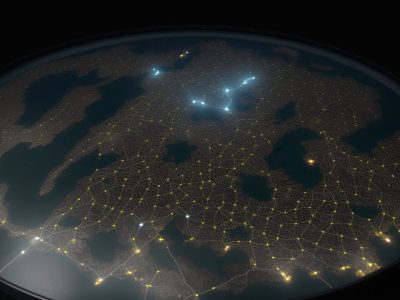 Imagem mostrando um profissional de segurança patrimonial monitorando câmeras e protegendo um ambiente, representando a segurança de bens e pessoas.