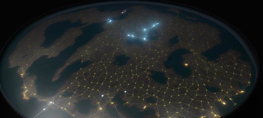 Imagem mostrando um profissional de segurança patrimonial monitorando câmeras e protegendo um ambiente, representando a segurança de bens e pessoas.