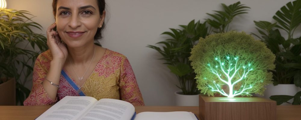 Imagem ilustrando um servidor público em um ambiente de trabalho moderno, com foco em documentos e um computador, simbolizando responsabilidade e serviço à comunidade.