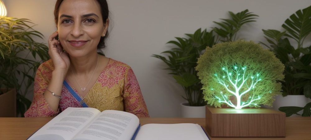 Imagem ilustrando um servidor público em um ambiente de trabalho moderno, com foco em documentos e um computador, simbolizando responsabilidade e serviço à comunidade.