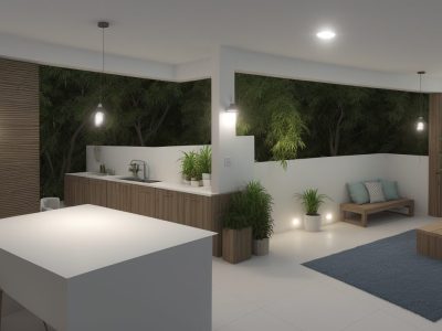 Arquiteto trabalhando em projeto de modelagem 3D SketchUp, visualizando design de interiores e arquitetura