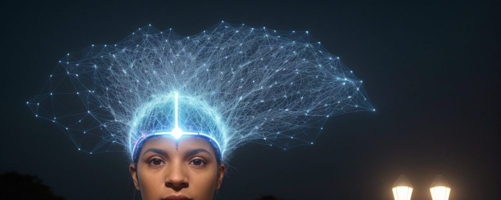 Representação visual dos desafios e transformações da sociedade contemporânea, com foco em tecnologia e cultura.