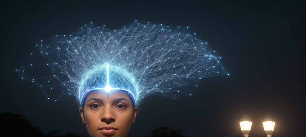 Representação visual dos desafios e transformações da sociedade contemporânea, com foco em tecnologia e cultura.