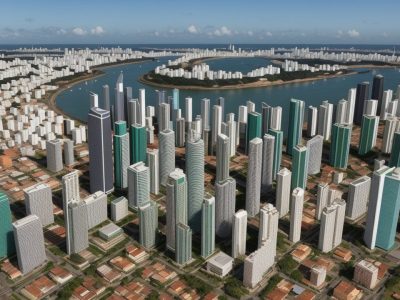 Imagem representando o estudo da sociologia urbana e seus impactos na urbanização do Brasil, com foco em desigualdade e desenvolvimento.