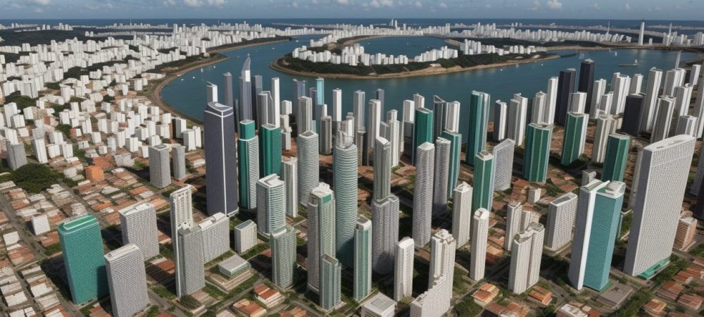 Imagem representando o estudo da sociologia urbana e seus impactos na urbanização do Brasil, com foco em desigualdade e desenvolvimento.