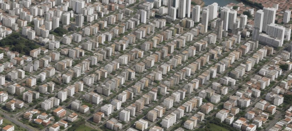 Imagem ilustrativa de sociologia urbana abordando desenvolvimento urbano, urbanização no Brasil e desigualdade social em uma cidade moderna.