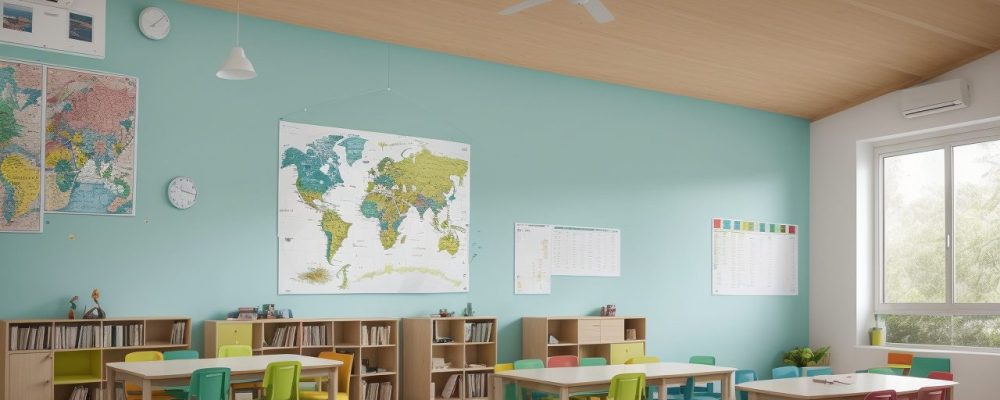 Ilustração de sala de aula mostrando sociologia da educação e o combate às desigualdades educacionais no Brasil, com estudantes e educadores interagindo.