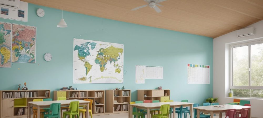 Ilustração de sala de aula mostrando sociologia da educação e o combate às desigualdades educacionais no Brasil, com estudantes e educadores interagindo.