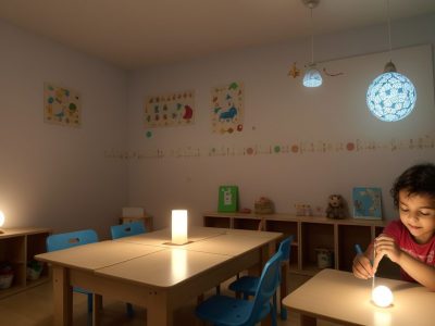 Crianças aprendendo soroban, o ábaco japonês, em uma sala de aula, demonstrando a prática de matemática de forma interativa e divertida.