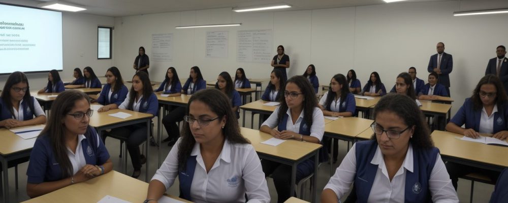 Imagem de supervisora escolar orientando professores em práticas pedagógicas inovadoras para melhorar a gestão escolar.