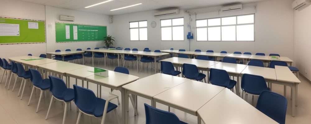 Imagem de supervisores escolares e orientadores pedagógicos trabalhando em colaboração, utilizando ferramentas de gestão e planejamento escolar.