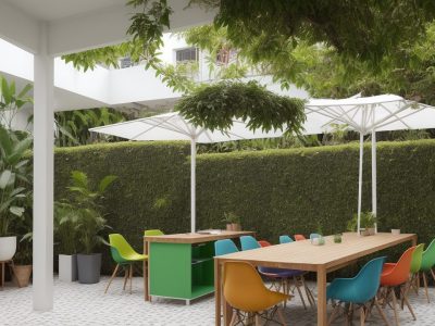 Empresários e colaboradores discutindo estratégias de sustentabilidade empresarial em ambiente de escritório moderno e sustentável.