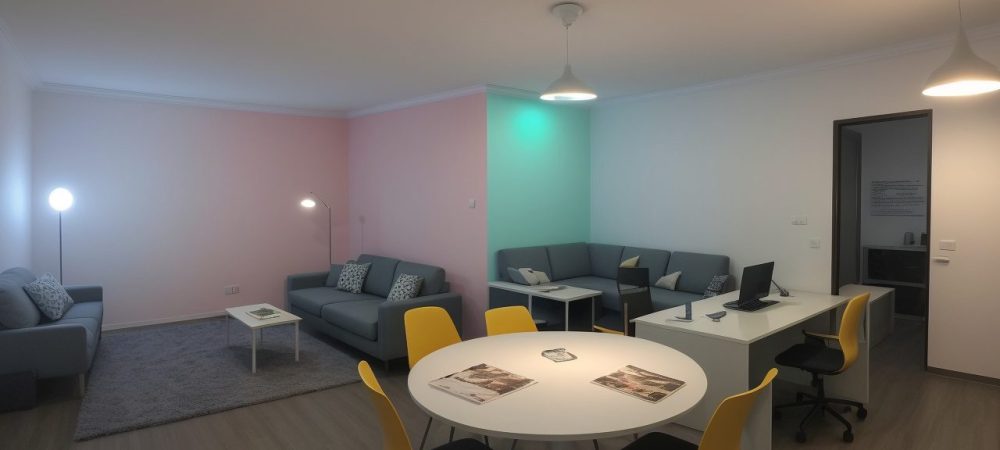 Alunos reunidos, elaborando um TCC, com foco em pesquisa e apresentação de resultados.