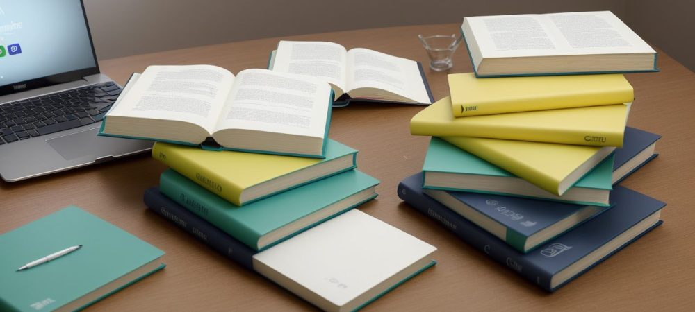 Ilustração de um estudante trabalhando em seu TCC com o curso Como Realizar um TCC