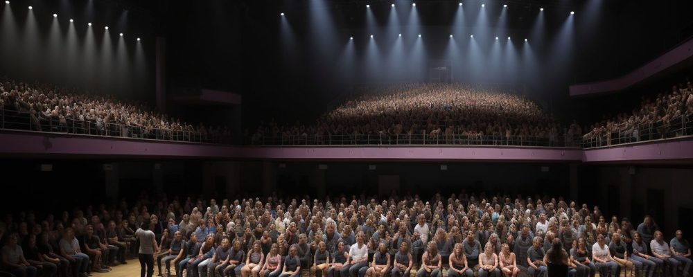 Alunos aprendendo técnicas de teatro para iniciantes em sala de aula, com foco em expressão e comunicação