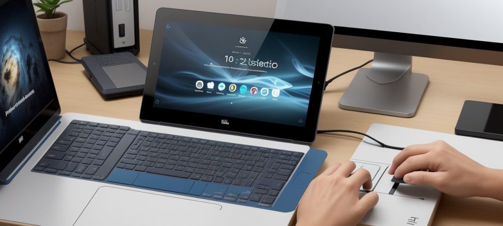 Servidor público praticando digitação em um teclado básico, aprendendo em um curso online para aumentar a produtividade no trabalho