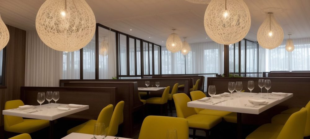 Garçom sorrindo e atendendo clientes em um restaurante, demonstrando técnicas de atendimento e etiqueta