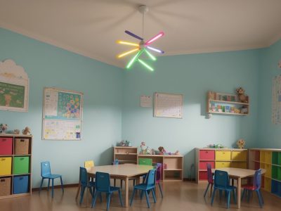 Crianças usando tablets em sala de aula, aprendendo com ferramentas digitais e mídias e tecnologias na educação.