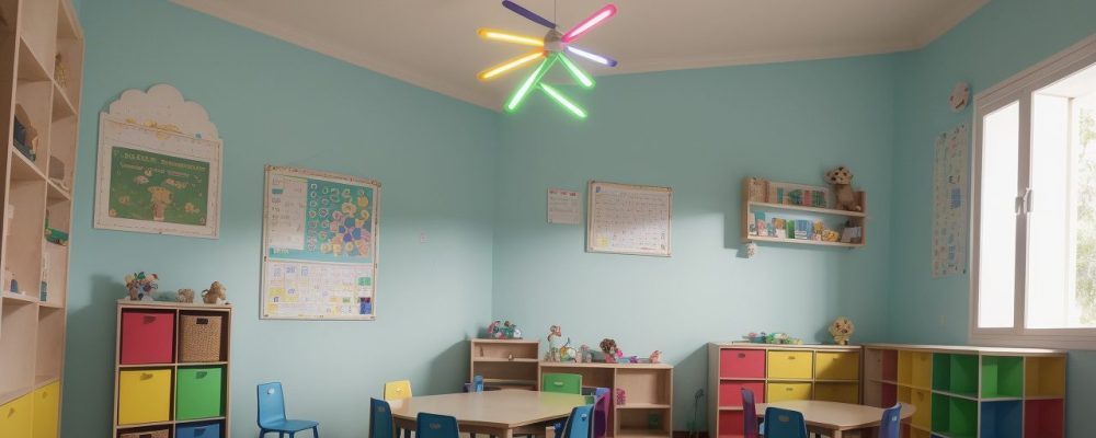 Crianças usando tablets em sala de aula, aprendendo com ferramentas digitais e mídias e tecnologias na educação.