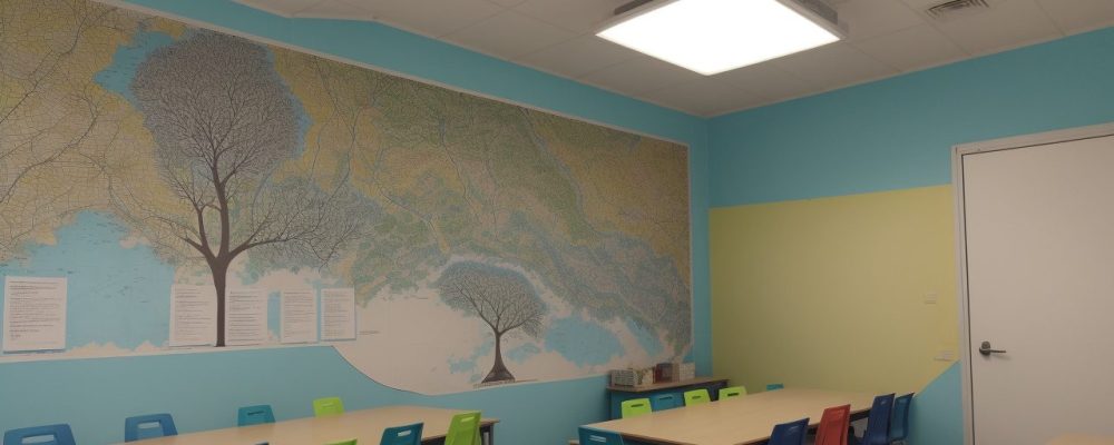 Imagem de sala de aula com alunos envolvidos em projetos sobre temas transversais, como sustentabilidade e cidadania, incentivando a inscrição no curso